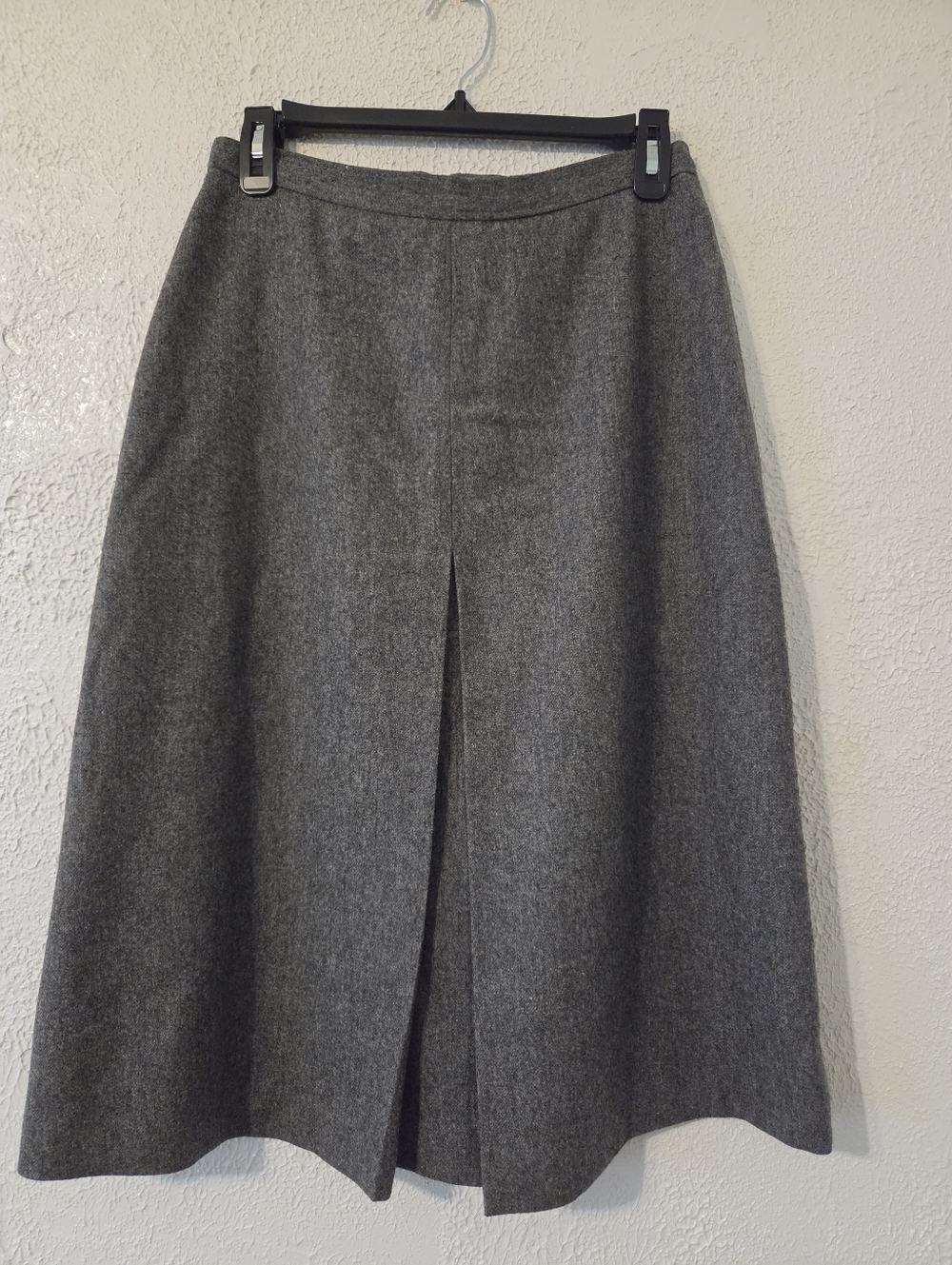 Classic Gray A-Line Midi Skirt - Vintage